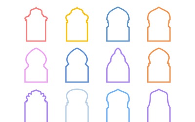 Islamic Arch Design Bold Line Set 12 - 11