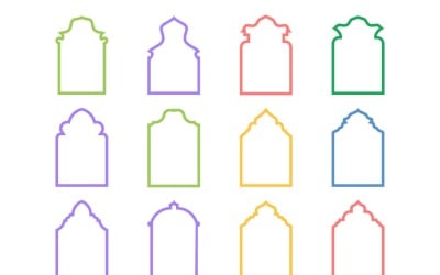 Islamic Arch Design Bold Line Set 12 - 12