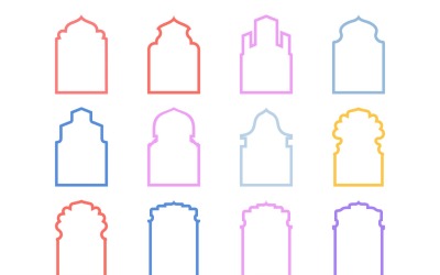 Islamic Arch Design Bold Line Set 12 - 1