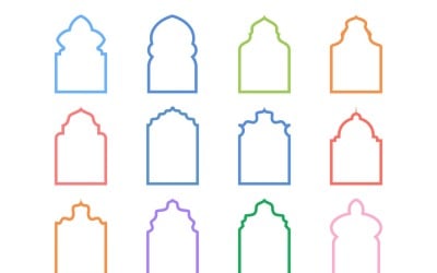 Islamic Arch Design Bold Line Set 12 - 3