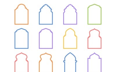 Islamic Arch Design Bold Line Set 12 - 9