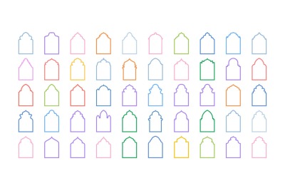 Islamic Arch Design Bold Line Set 50 - 3