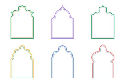 Linhas duplas de design de arco islâmico Conjunto 6 - 11