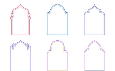 Islamic Arch Design double lines Set 6 - 13