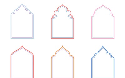 Linhas duplas de design de arco islâmico Conjunto 6 - 14