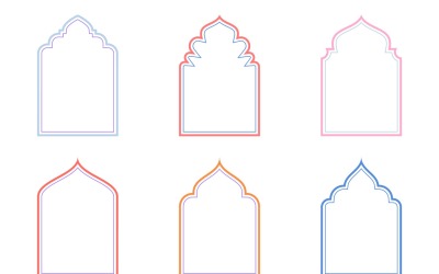 Islamic Arch Design dubbla linjer Set 6 - 14