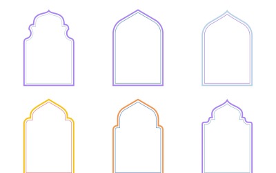 Linhas duplas de design de arco islâmico Conjunto 6 - 15