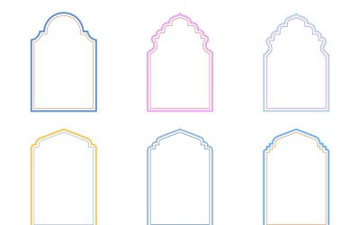 Islamic Arch Design dubbla linjer Set 6 - 17