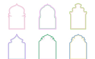 Islamic Arch Design dvojité linie Sada 6 - 18
