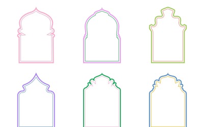 Islamic Arch Design dubbla linjer Set 6 - 18