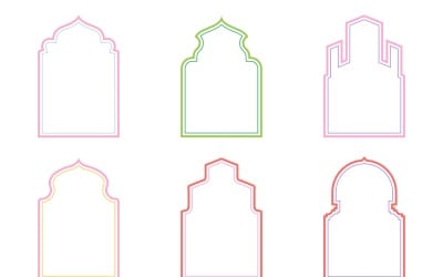 Islamic Arch Design double lines Set 6 - 1