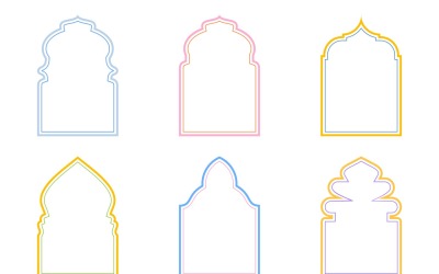 Linhas duplas de design de arco islâmico Conjunto 6 - 2