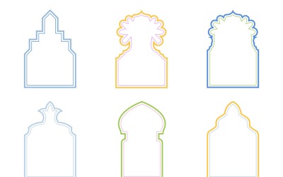 Linhas duplas de design de arco islâmico Conjunto 6 - 4