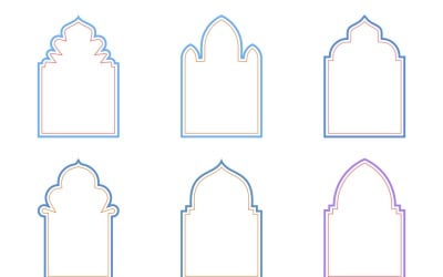 Islamic Arch Design dvojité linie Sada 6 - 6