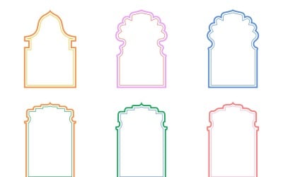 Islamic Arch Design double lines Set 6 - 9