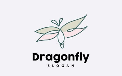 Libelle Logo Fliegendes Tier Vektor Minimalistisches DesignV3