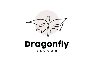 Logo Libellule Flying Animal Vector Design MinimalisteV1