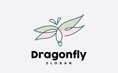 Logo Libellule Volant Animal Vector Design MinimalisteV3