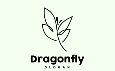 Logo Libellule Volant Animal Vector Design MinimalisteV5