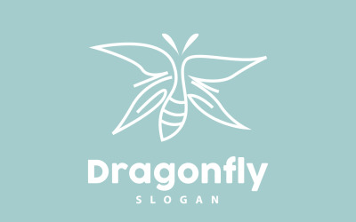 Logo Libellule Volant Animal Vector Design MinimalisteV8