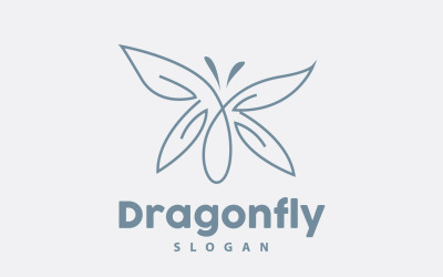 Logo Libellule Volant Animal Vector Design MinimalisteV9