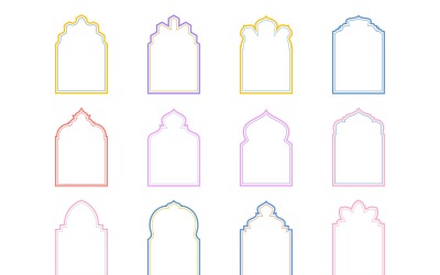 Islamic Arch Design dubbla linjer Set 12 - 10