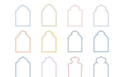 Islamic Arch Design double lines Set 12 - 14