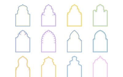 Islamic Arch Design double lines Set 12 - 15