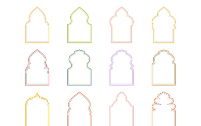 Islamic Arch Design dubbla linjer Set 12 - 17