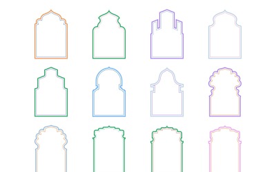 Islamic Arch Design dubbla linjer Set 12 - 1
