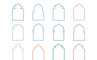 Islamic Arch Design dubbla linjer Set 12 - 2