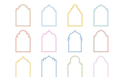 Islamic Arch Design dubbla linjer Set 12 - 5