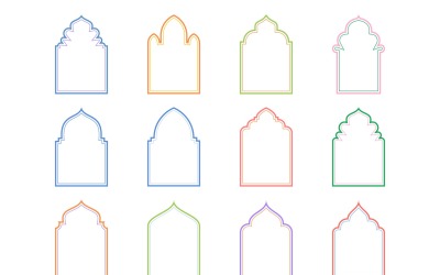 Diseño de Arco Islámico líneas dobles Set 12 - 6