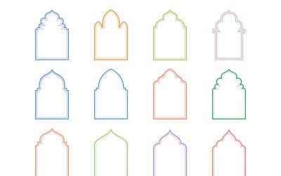 Islamic Arch Design dubbla linjer Set 12 - 6