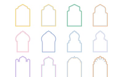 Islamic Arch Design dubbla linjer Set 12 - 8