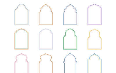 Islamic Arch Design dubbla linjer Set 12 - 9