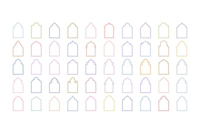 Islamic Arch Design double lines Set 50 - 3