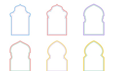 Islamic Arch Design dubbla linjer Set 6 - 19