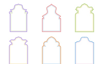Islamic Arch Design dubbla linjer Set 6 - 20