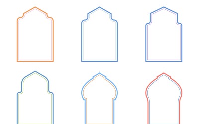 Islamic Arch Design dubbla linjer Set 6 - 23