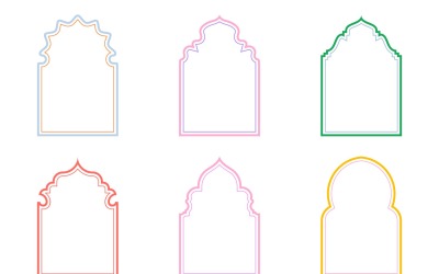 Islamic Arch Design dubbla linjer Set 6 - 24
