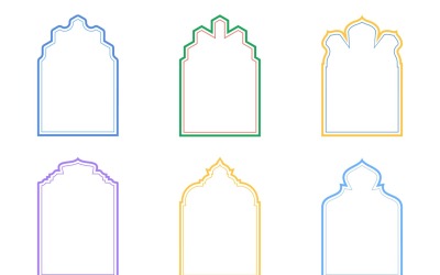 Islamic Arch Design dubbla linjer Set 6 - 26