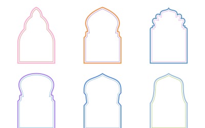 Islamic Arch Design dubbla linjer Set 6 - 27