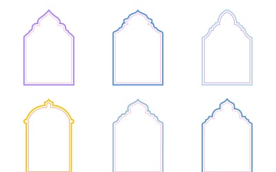 Islamic Arch Design dubbla linjer Set 6 - 28