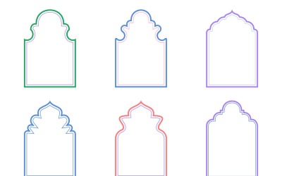Islamic Arch Design dubbla linjer Set 6 - 29