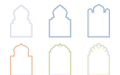 Islamic Arch Design dubbla linjer Set 6 - 31