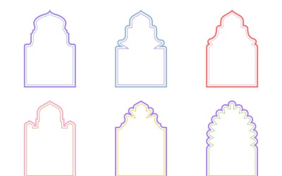 Islamic Arch Design dubbla linjer Set 6 - 32