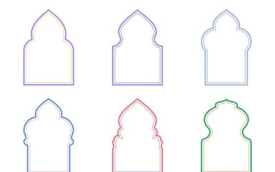 Islamic Arch Design dubbla linjer Set 6 - 33