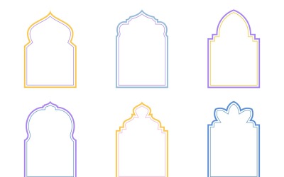 Islamic Arch Design dubbla linjer Set 6 - 34