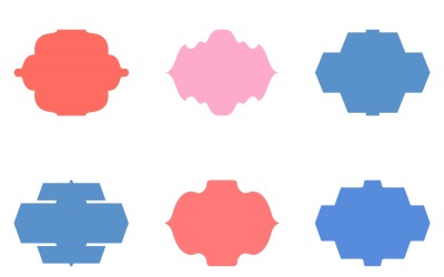 Conjunto horizontal de glifos de diseño de marco islámico 6 - 1